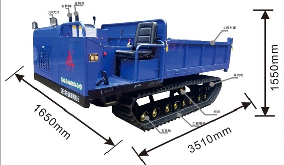 Motor diésel de tipo 5t Crawler Transport Cargo Dumper para plantaciones de palma aceitera