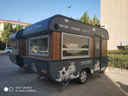 Camión de carretillas de comida móviles modernas de acero inoxidable de la calle