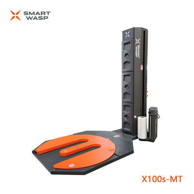 Máquina de recubrimiento de paletas de estiramiento totalmente automática versátil / giradiscos de paletas de recubrimiento reducido