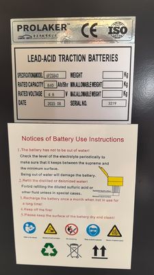 Batería de tracción recargable FLT 48V 840Ah de plomo-ácido con ciclo profundo