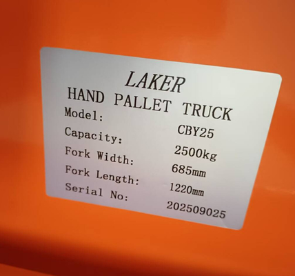 Manejabilidad suave 2500kg Camión de paletas manuales con ruedas de nylon