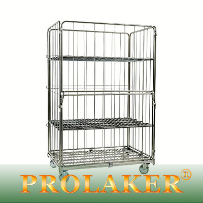 Cajera de rodadura de 3 lados de grado industrial, plegable para ahorrar espacio