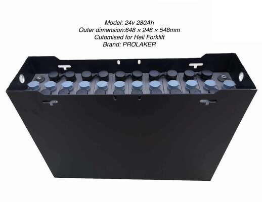 Batería de plomo-ácido de bajo mantenimiento de 24 V y 280 Ah para carretilla elevadora Heli CBD25L-J2