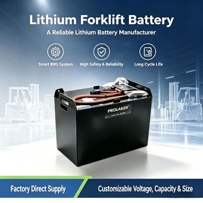 Batería de iones de litio segura de alta capacidad, equipada con un sistema de protección BMS integrado fiable, libre de mantenimiento y de larga duración, compatible con la mayoría de las marcas de carretillas elevadoras