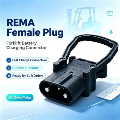 EC320A Conector de batería de carretilla elevadora masculina Femenina REMA Estilo A prueba de ácido Enchufe de carga de energía industrial para carretilla elevadora eléctrica de paletas