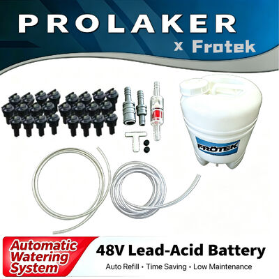 Marca de venta caliente de primera categoría Frotek Sistema de riego automático Kit Resistente al ácido Válvula de reabastecimiento de parada automática para almacén Camión elevador de horquilla Tractor industrial Mantenimiento de la batería de plomo ácido
